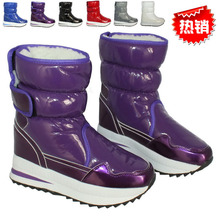 free shipping Space boot mirror waterproof rubber duck snow boots candy color shoes down snow shoes