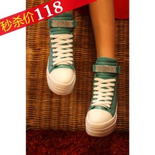 2012 autumn high-top shoes women’s shoes platform single shoes round toe sweet lacing casual shoes
