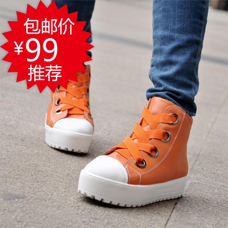 Genuine leather women s shoes platform cowhide skateboarding shoes thick wool thermal single shoes female high