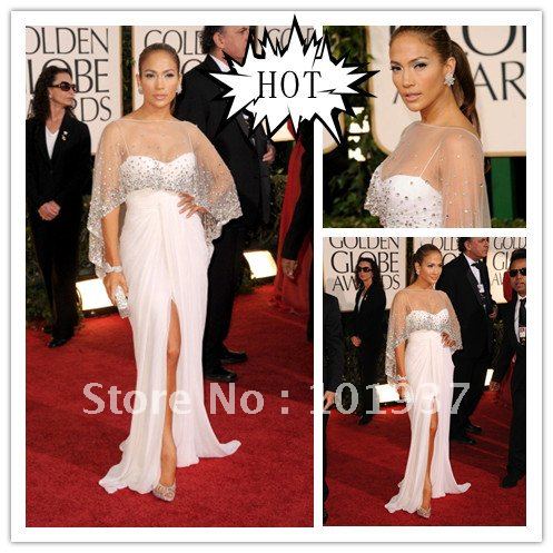 Dress  on Jennifer Lopez Red Carpet Sweetheart Beaded Gold Global Reward Dresses