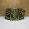 Skull belt buckle with kerosene lighter with antique brass finish FP-03132 brand new condition with continous stock