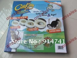 CitiKitty Cat Toilet Training Kit (1 small &1 large) As Seen On TV Fit All Toilets No More Litter Catnip Bonus CP Free Shipping(China (Mainland))