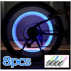 8PCS Bike Bicycle Cycling Car Tyre Wheel Neon Valve Firefly Spoke LED Light Lamp[99705](China (Mainland))