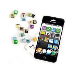 18 pcs/set iPhone 4 app fridge magnet / home decoration, novelty items and unique gift wholesale, free shipping(China (Mainland))