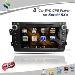 Free ship 8inch Car DVD GPS with iPod TV BT Radio support SWC for SUZUKI SX4 Fiat Sedici hatchback Wince 6.0+4G map(Hong Kong)