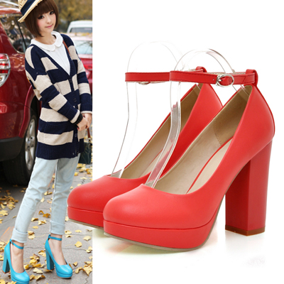 2012 spring and summer brief sweet all match strap two ways platform thick high heeled shoes