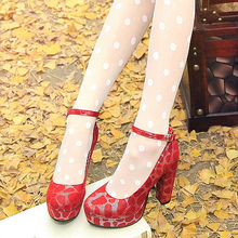 2012 spring and summer sexy gauze leopard print shallow mouth hasp platform thick high-heeled shoes plus size