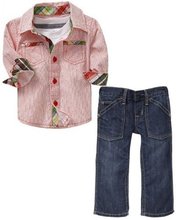 Free Shipping Fashion Baby Girls Boys Long sleeved shirt long jeans suit two piece children top