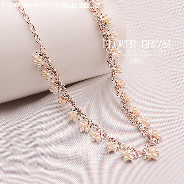 3 accessories fashion marriage crystal bead bride with chain short design necklace female chain free shipping