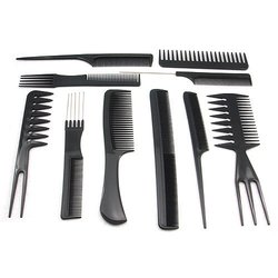 10 x Salon Barbers Hair Styling Hairdressing Plastic Comb Stylist Set Black Tool[000111](China (Mainland))
