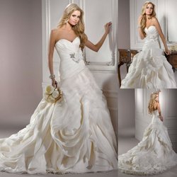 Special A Line Sweetheart Corset Closure Watteau Train Wedding Dresses Bridal Gowns(China (Mainland))