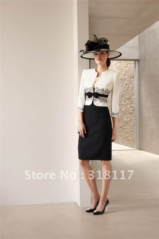 White Mother Of The Bride Dress With Jacket - Wedding Short Dresses