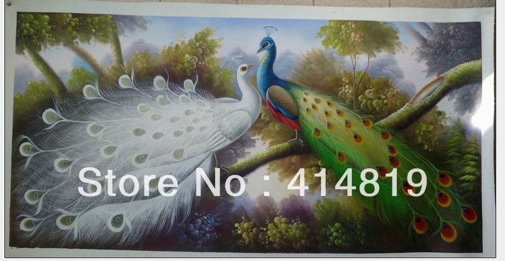 Pinturas livres do transporte! Pintura do pavão da qualidade de Musuem!! Arte moderna Handpainted do repouso/parede! A002 novo