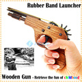 Classical Rubber Band Launcher Wooden Toy Pistol Gun (Great Christmas Gift for you and your son)