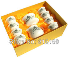 Promotion Ceramic Kungfu Tea Set White Porcelain Tureen Suit With 8 Cups Wholesale and Retail Free