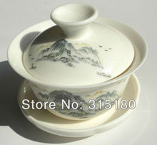 Promotion Ceramic Kungfu Tea Set White Porcelain Tureen Suit With 8 Cups Wholesale and Retail Free