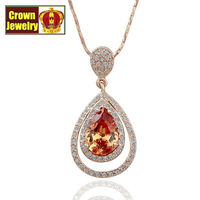 18KGP Jewelry 18K Gold Plated Necklace Nickel Free Golden Plating Platinum Rhinestone Austrian Crystal SWA Element N064