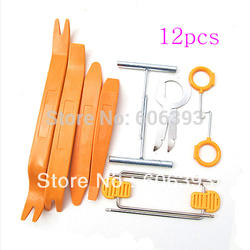 Car Radio Door Clip Panel Trim Dash Audio Removal Pry Tool Kit Plastic 12pcs/sets Free Shipping(China (Mainland))