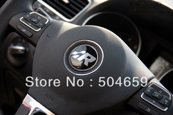Vw gti wolfburge r abt konijn kristal stuurwiel badge embleem sticker mk4 golf polo gti wolfsburg 45mm r32 auto-accessoires