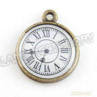 Best Price 30pcs/lot Enamel Clock Charms 5g Antique Bronze Plated Alloy Pendant Fit European Jewelry Making 143491