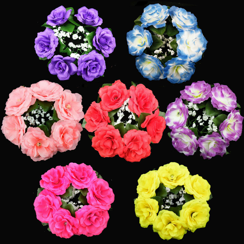 Flowered candle rings andnot wedding