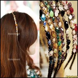 10xKorean Multiclolor Crystal Rhinestone Stunning Hair Band Headband Free Shipping(China (Mainland))