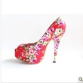 Stylish Free/drop shipping,2012 new Fabric, red bottom shoes,platform pumps,sexy, high heels, wedding,women shoes T76(China (Mainland))