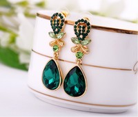 New Arrival Wholesale Price Water Drop Earrings Gold Plated Crystal Jewelry ZB1002