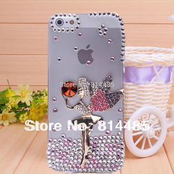 Purple elves angel case for iphone4 4s diamond cell phone protection shell wholesale custom(China (Mainland))
