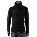 Autumn and winter male turtleneck sweater solid color knitted basic shirt thickening sweater slim turtleneck sweater male