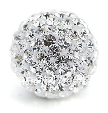 Aliexpress Wholesale High Quality New Crystal White Beads 10mm Micro Pave CZ Disco Ball beads free