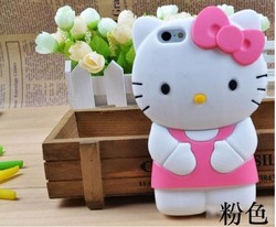Cute 3D HELLO KITTY SILICONE SOFT COVER CASE FOR IPHONE 5 5G free shipping(China (Mainland))