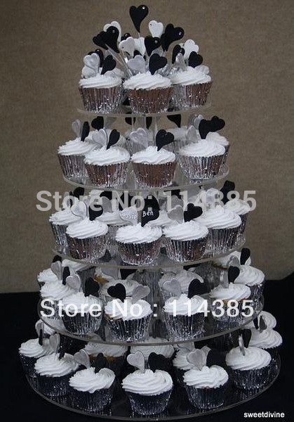 stand cupcake cupcake round vintage  wedding round 5 tiered tier cupcake acrylic stand tier  stand