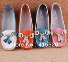 Spring/Autumn Newest Design Genuine Leather Tassel Loafers Fashion Flats 4 colors size 35-40(China (Mainland))