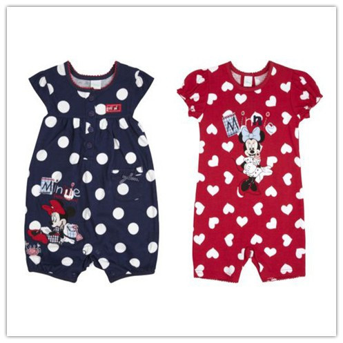  Long Sleeve Dress on Sleeve Clothes Fashion Navy Blue Mickey Red Minnie Coverall 3pcs Lot