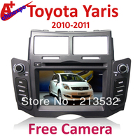 For Toyota Yaris 2010-2011 HD car radio dvd player with navigation BT touch screen free camera