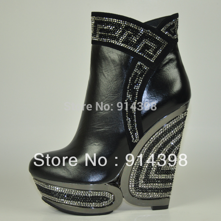 Free shipping 100 actual photos luxury sexy Women s boots Fashion boot High heel shoes wedge