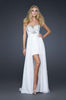 2013 Elegant Design White Chiffon Sweetheart Crystal Bodice Front Short And Long Back Homecoming Cocktail Prom Dress