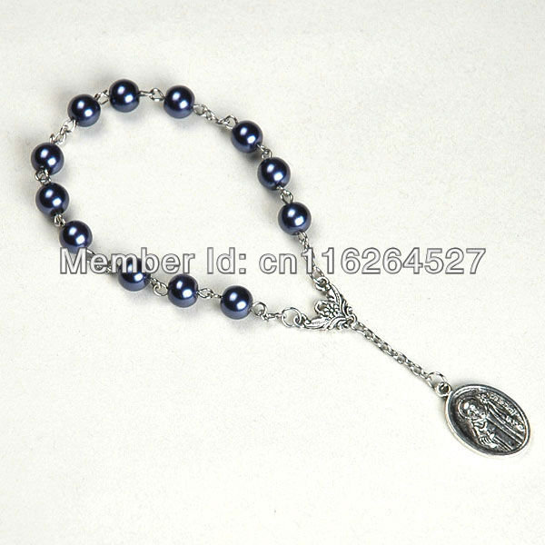 Free shipping wholesale,8mm glass bead,Good Quality,Chaplet Glass Decade Rosary Chaplet,Prayer Rosary Bracelet for praying(China (Mainland))