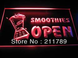 b0338-r OPEN SMOOTHIES Drink Smoothie led Light Sign(China (Mainland))