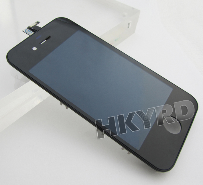 Assemblea di vetro della visualizzazione di tocco dell'affissione a cristalli liquidi 2PCS per il iPhone 4 4G BA019 nero