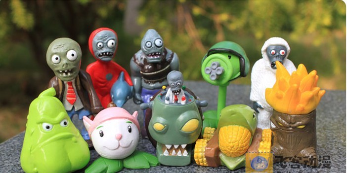 Free shipping plants vs zombies toy pvc anime figure toys for children gift 10pcs/lot(China (Mainland))