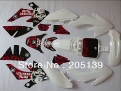 NEW 3M GRAPHICS KIT sticker + FULL white PLASTIC FOR HONDA MOTO DIRT BIKE PARTS CRF50(China (Mainland))