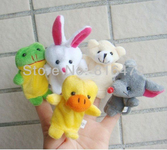 Brand new today's special Models Cartoon Animal Finger Puppet Finger toy Finger doll baby dolls 100pcs(China (Mainland))
