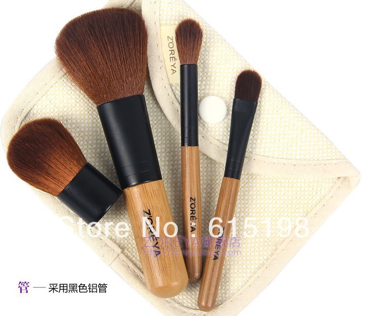 bags hessian brush set natural brush makeup ZOREYA pcs set   makeup set handle natural bamboo