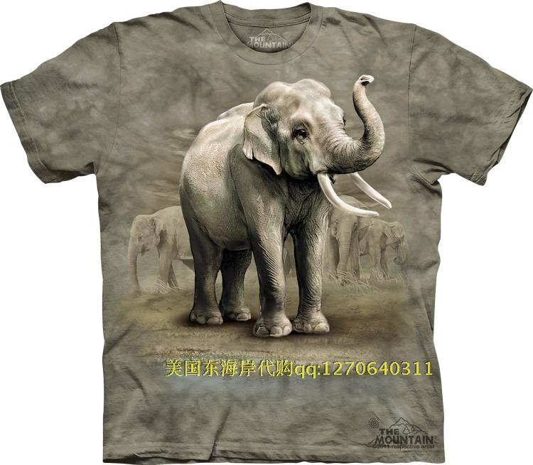 free shipping 2013 The mountain giant asian elephant Men summer short-sleeve T-shirt(China (Mainland))