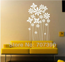 FREE SHIPPING wall paper decoration home sticker DIY decals PVC applique KF258 beautiful flower(China (Mainland))