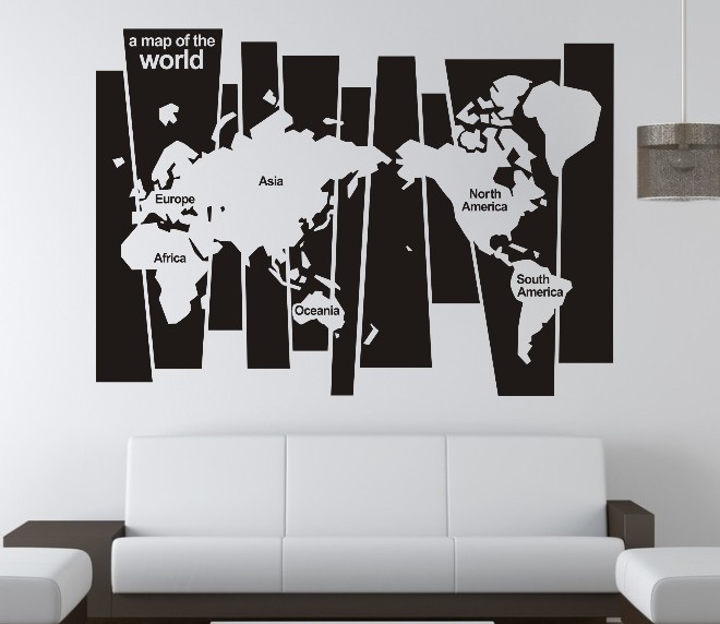 Map Of The World Vinyl Wall Sticker 