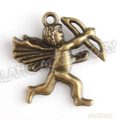 New Arrival 60pcs lot Hot Alloy Cupid Shape Charms Antique Bronze Plated Pendant Fit Jewelry Making