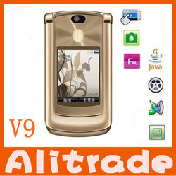 High Quality HK Free Original Unlocked Cell Phone V9 senior good Mobile phone RAZR2 V9 Support multi language and keyboard(China (Mainland))